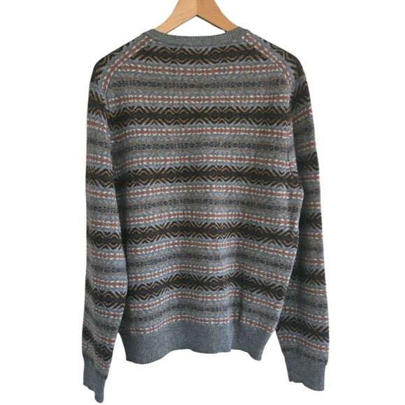 Brooks Brothers Scottish Lambswool Sweater Gray Fair Isle  Mens  Medium - Picture 5 of 6